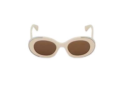 Alexander McQUEEN Grip Oval Sunglasses "Ivory"