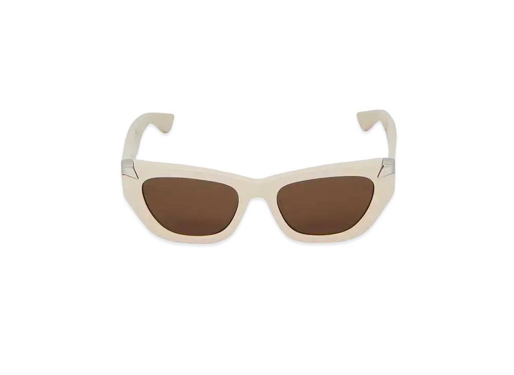 Alexander McQUEEN Punk Rivet Geometric Sunglasses "Ivory"