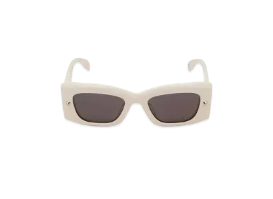 Alexander McQUEEN Spike Stud Rectangular Sunglasses "Ivory"