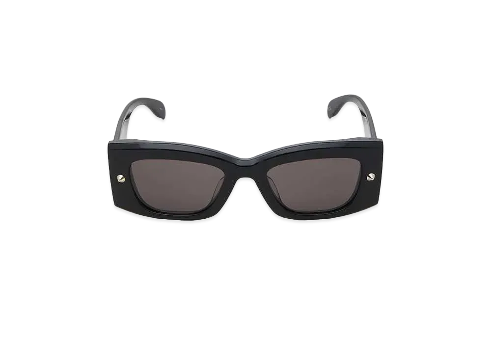 Alexander McQUEEN Spike Stud Rectangular Sunglasses "Black"