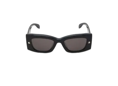 Alexander McQUEEN Spike Stud Rectangular Sunglasses "Black"