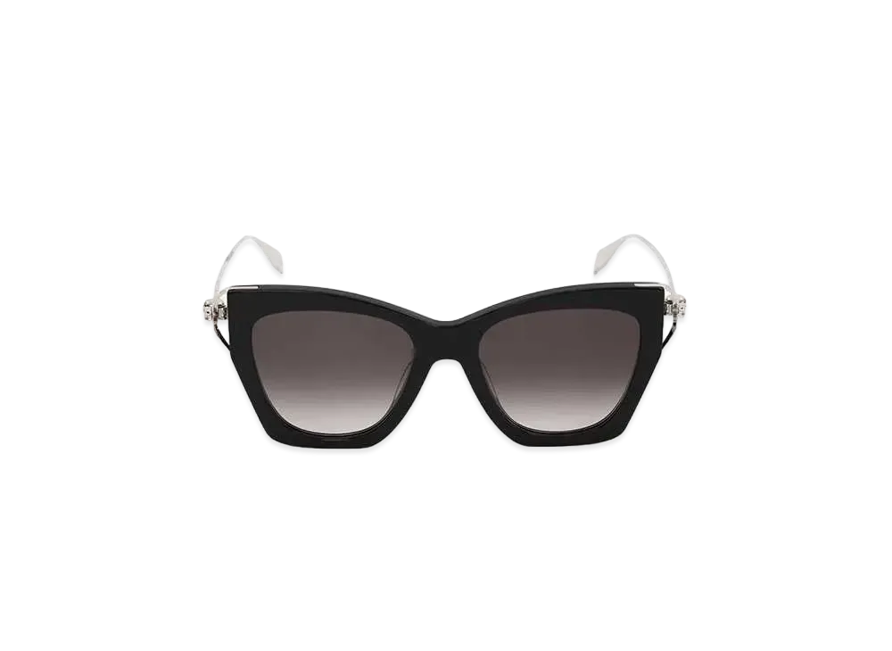 Alexander McQUEEN Skull Hinge Soft Square Sunglasses "Black"