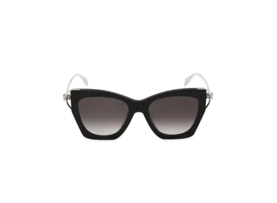 Alexander McQUEEN Skull Hinge Soft Square Sunglasses "Black"