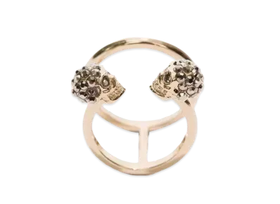 Alexander McQUEEN Twin Skull Double Ring "Gold"
