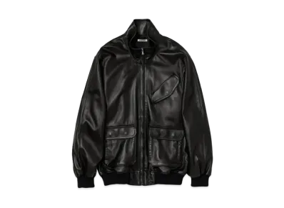 AURALEE Lamb Leather Zip Blouson "Black"
