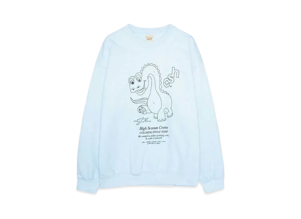 High Scream Center COLORING SWEAT SHIRT "LT.BLUE"