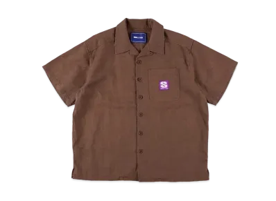 WIND AND SEA Linen Open Collar S/S Shirt "Mahogany"