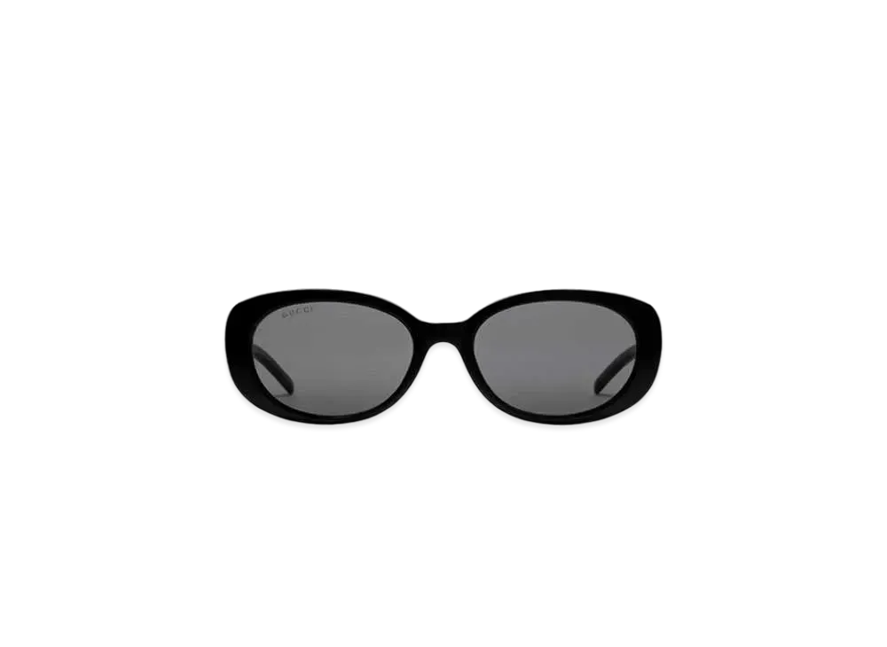 GUCCI Specialized Fit Oval Sunglasses "Shiny Black"