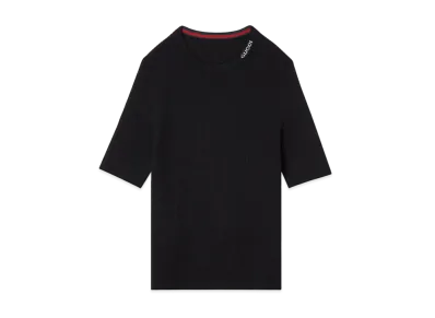 GUCCI Extra Fine Wool and Silk Rib Top "Black"