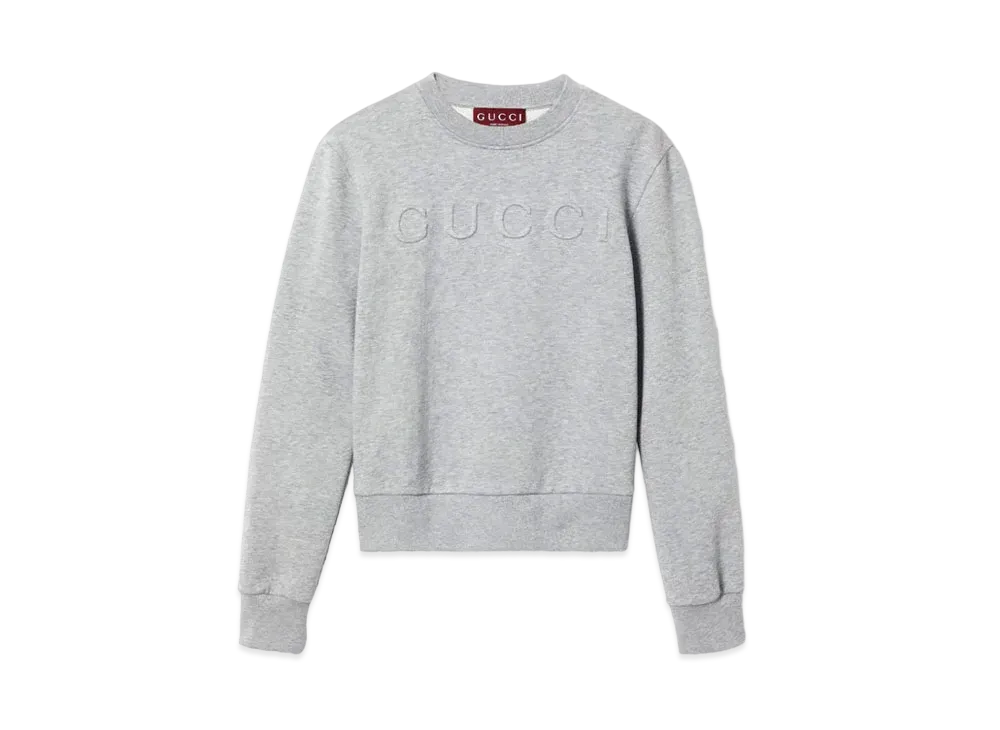 GUCCI Cotton Jersey Sweatshirt "Grey Light"