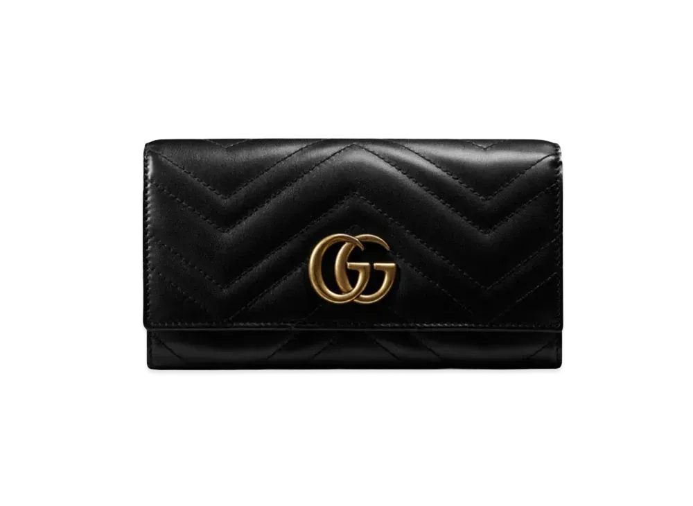 GUCCI GG Marmont Continental Wallet "Black"