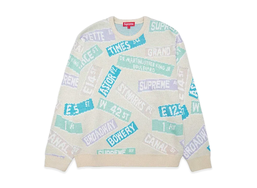 シュプリーム ストリート サインズ セーター "ナチュラル"