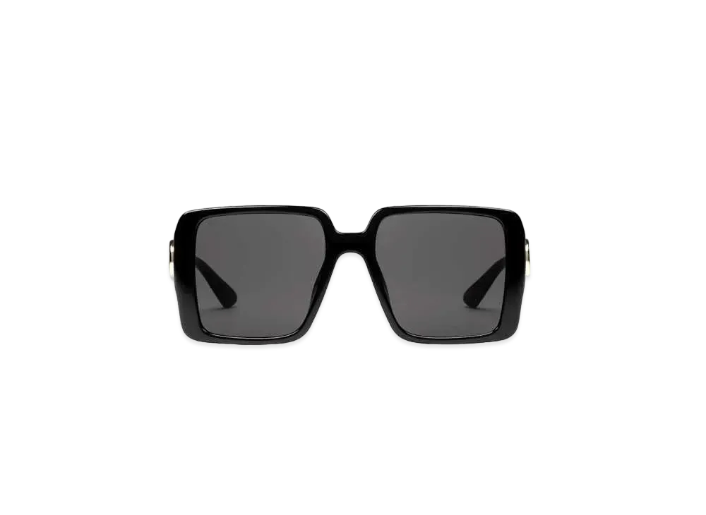 GUCCI Specialized Fit Square Sunglasses Interlocking G "Black"