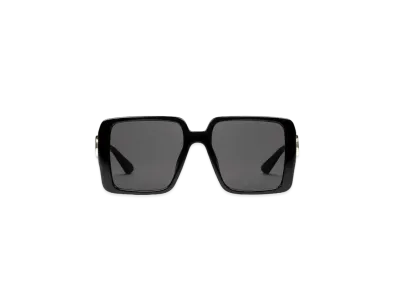 GUCCI Specialized Fit Square Sunglasses Interlocking G "Black"