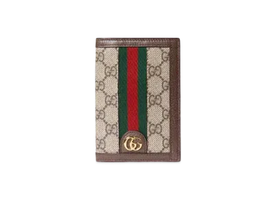 GUCCI Ophidia GG Passport Case GG Supreme Canvas "Beige/Ebony/Brown"