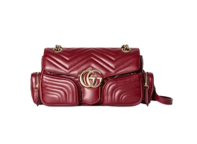 GUCCI GG Marmont Small Multi-Pocket Bag "Rosso Ancora"