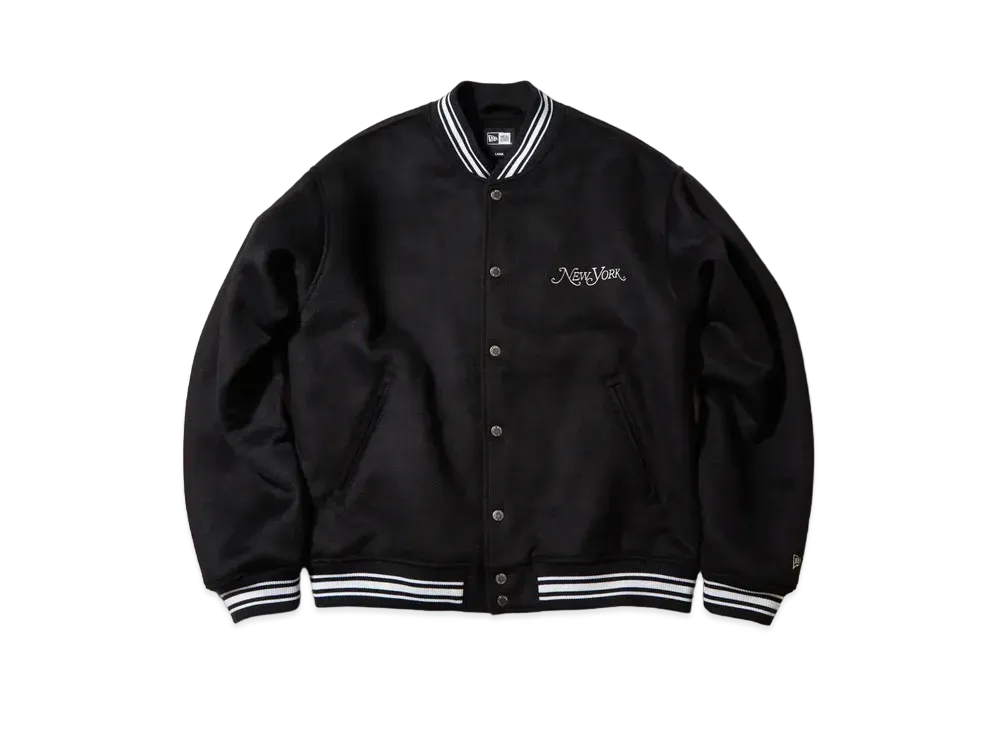 NEW ERA New York Magazine Melton Varsity Jacket "Black"