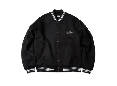 NEW ERA New York Magazine Melton Varsity Jacket "Black"