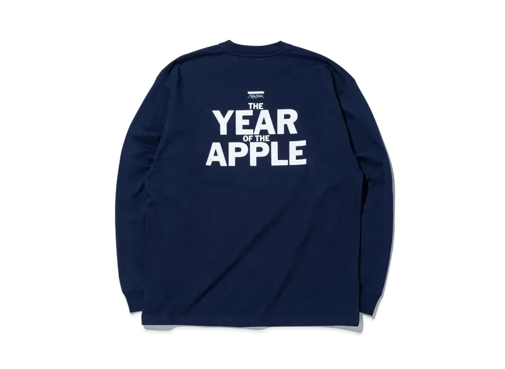 NEW ERA New York Magazine Long Sleeve Oversized Cotton T-shirt Apple"Navy"