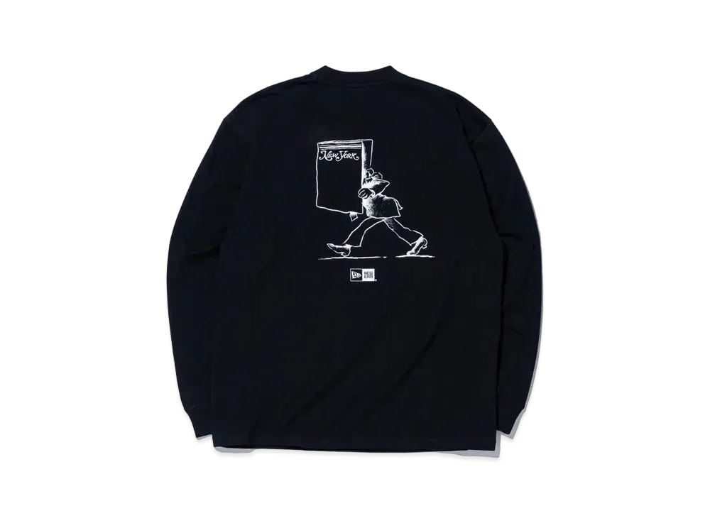 NEW ERA New York Magazine Long Sleeve Oversized Cotton T-shirt Newspaper "Black"
