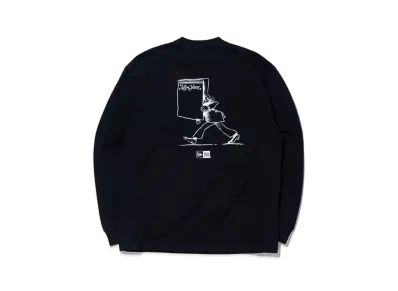 NEW ERA New York Magazine Long Sleeve Oversized Cotton T-shirt Newspaper "Black"