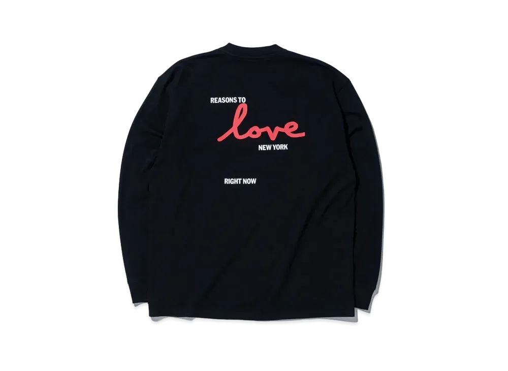 NEW ERA New York Magazine Long Sleeve Oversized Cotton T-shirt Love "Black"