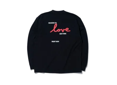 NEW ERA New York Magazine Long Sleeve Oversized Cotton T-shirt Love "Black"