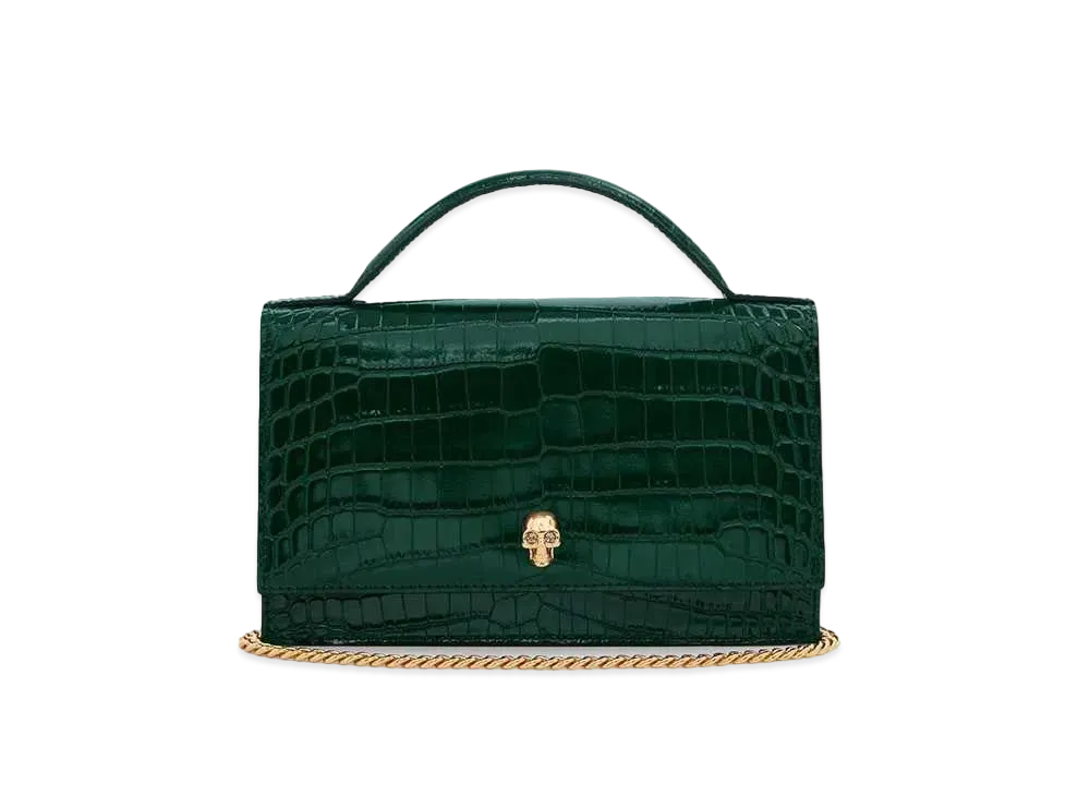 Alexander McQUEEN Top Handle Skull Bag "Emerald"