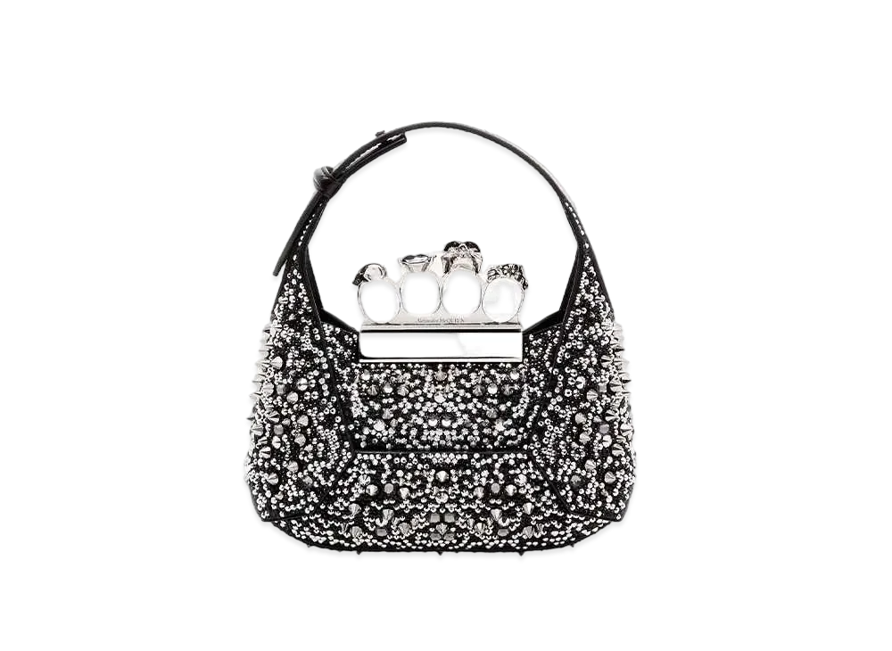 Alexander McQUEEN Jeweled Hobo Mini Bag "Black"