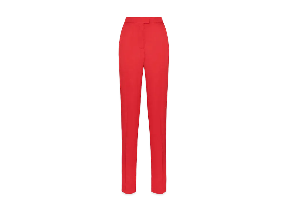 Alexander McQUEEN High Waist Cigarette Pants "Last Red"