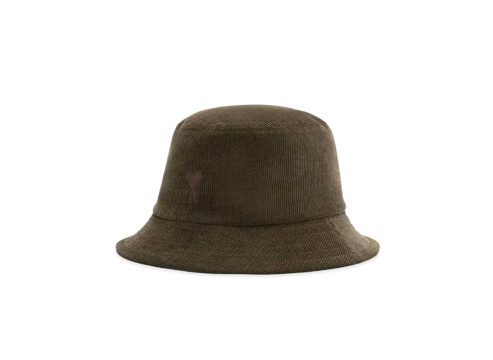 アミパリス コットン コーデュロイ ベルベット バケットハット "ダークコーヒー"
