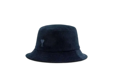 AMI PARIS Cotton Corduroy Velvet Bucket Hat "Navy Bule"