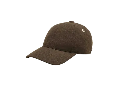 AMI PARIS Leather Patch Cap "Dark Coffee"