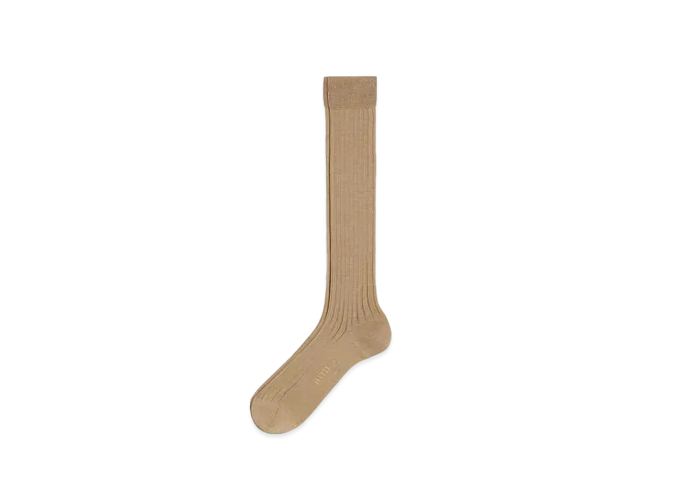 AMI PARIS Mercerized Cotton Socks "Sand"
