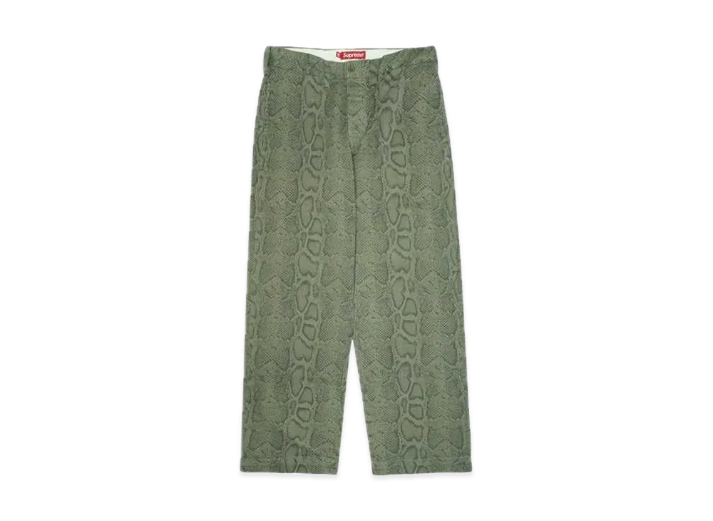 Supreme Snake Print Chino Pant "Olive"