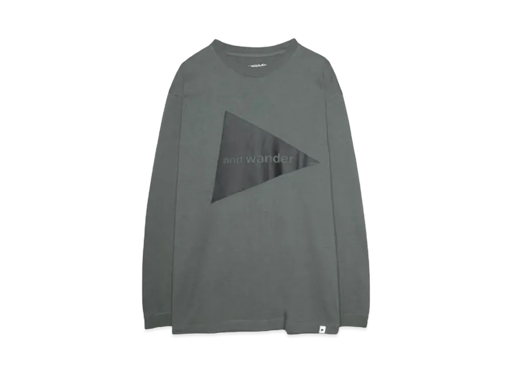 and wander and wander logo LS T "CHARCOAL"