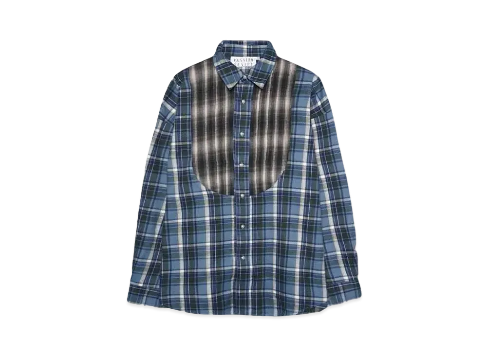 el conductorH COMBINATION CHECK FLANNEL SHIRT "BLUE"