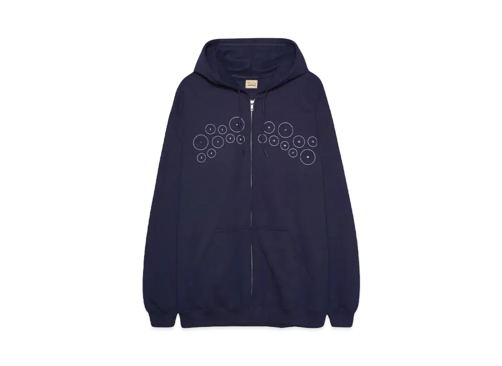High Scream Center COLLEGE LOGO ZIP HOODIE "NAVY"