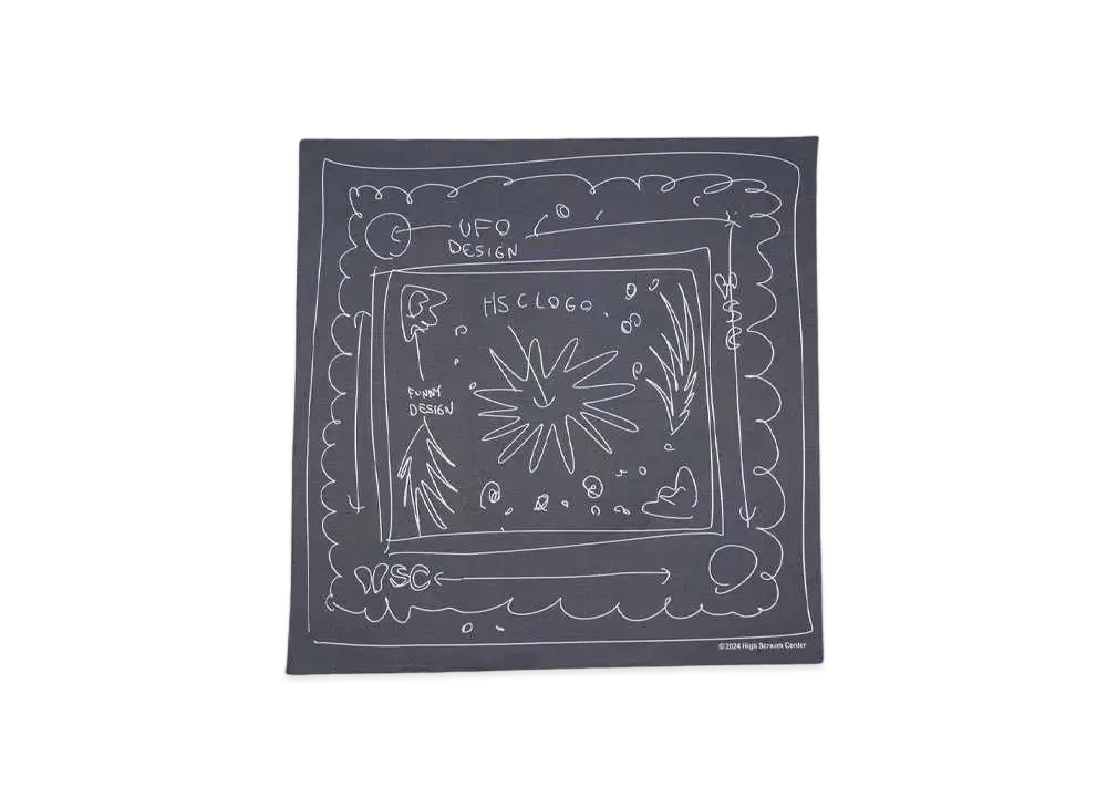 High Scream Center ROUGH SKETCH BANDANA "BLACK"