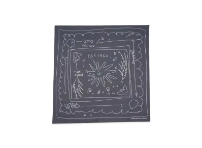 High Scream Center ROUGH SKETCH BANDANA "BLACK"