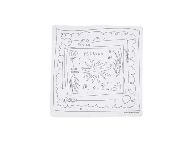 High Scream Center ROUGH SKETCH BANDANA "WHITE"