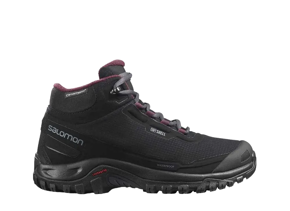 Salomon Women's Shelter Climasalomon Waterproof "Black/Ebony/Wine Tasting"