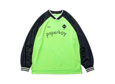 F.C.Real Bristol x paperboy 'FOOTBALL PACK' Long Sleeve Oversized Game Shirt "Green"