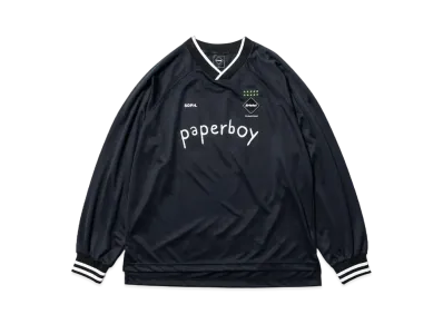 F.C.Real Bristol x paperboy 'FOOTBALL PACK' Long Sleeve Oversized Game Shirt "Black"