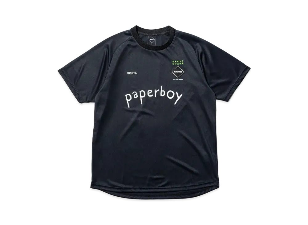 F.C.Real Bristol x paperboy 'FOOTBALL PACK' Short Sleeve Pre Match Top "Black"