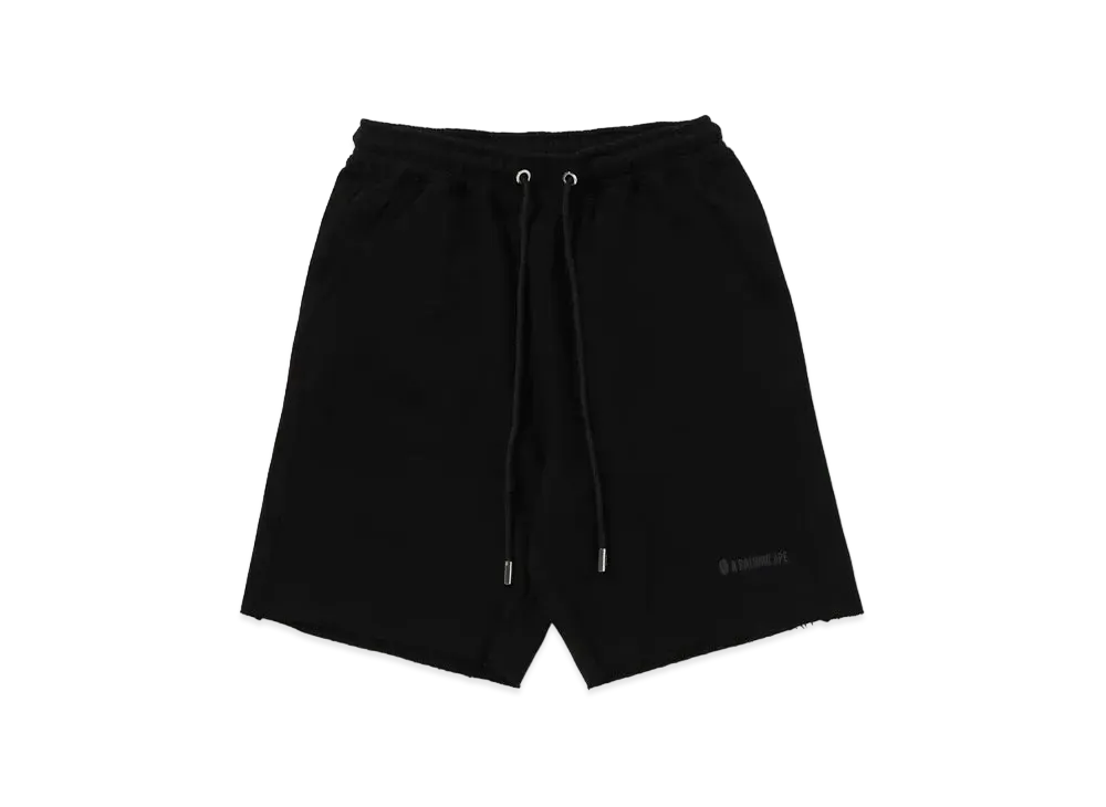 A BATHING APE Raw Edge Loose Fit Sweatshorts "Black"
