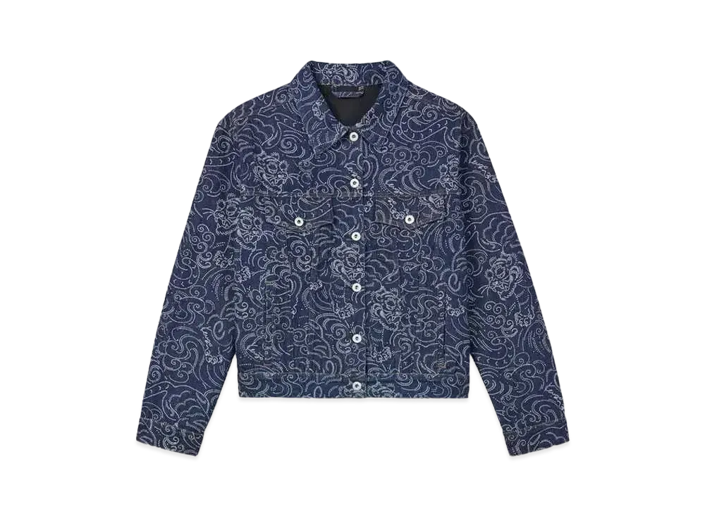 KENZO 'Star Tiger' Oversize Trucker Jacket in Japanese Denim "Rinse Blue Denim"