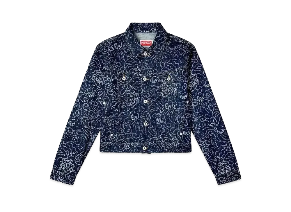 KENZO 'Star Tiger' Trucker Jacket in Japanese Denim "Rinse Blue Denim"