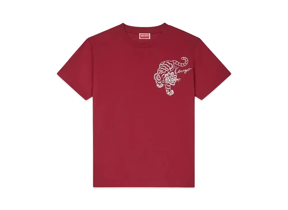 KENZO 'Star Tiger' Embroidery Loose T-shirt "Bordeaux"