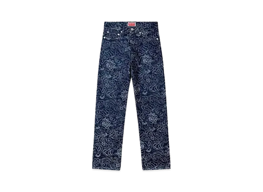 KENZO 'Star Tiger' ASAGAO Straight Jeans in Japanese Denim "Rinse Blue Denim"